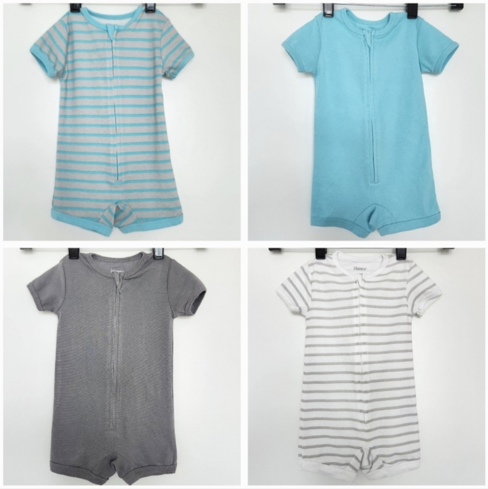 Hanes Baby Rompers - Set of 4 | Size 12-18 Months